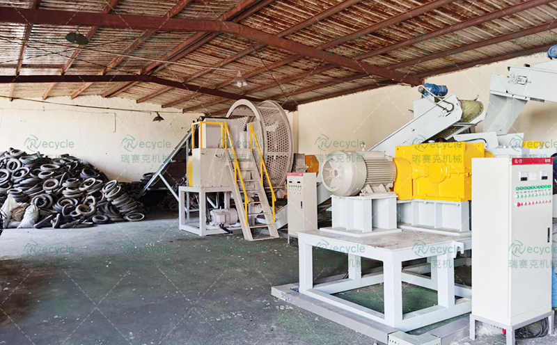 浙江廢舊輪胎再加工分離設(shè)備現(xiàn)場(chǎng)圖